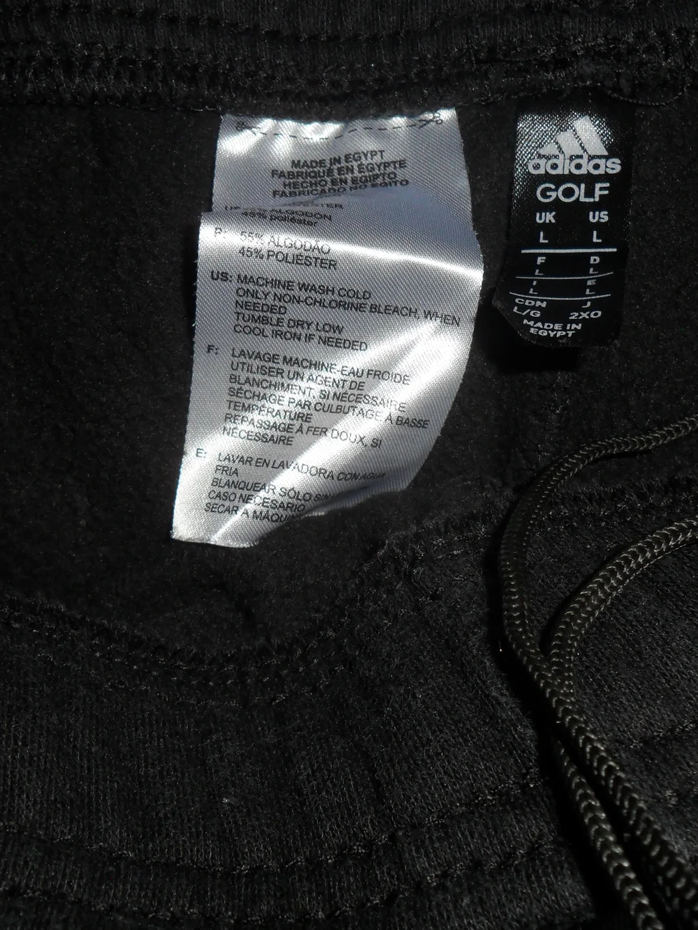 adidas Black Men’s Large Jogger Sweatpants